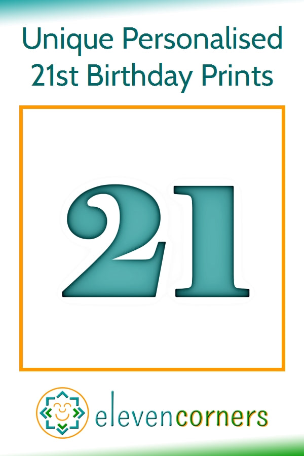 personalised 21st birthday prints and gifts