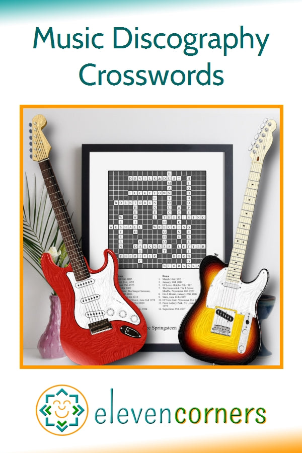 Rock Music Crossword Prints