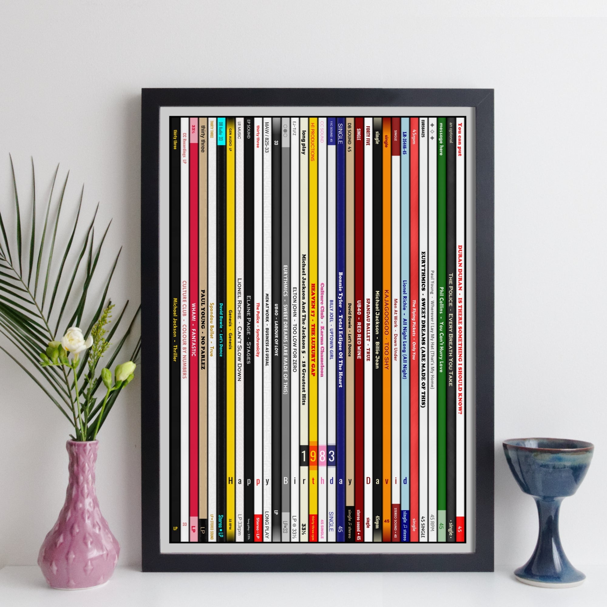 Personalised Music Print - 1983 UK Record Collection Print - 1983 birthday gift idea
