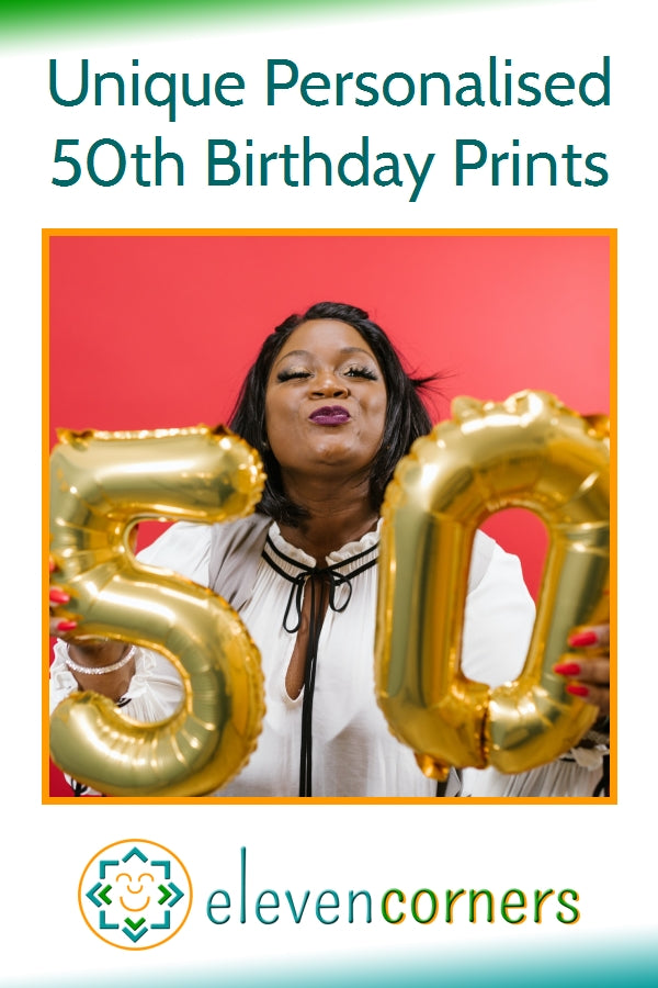 unique 50th birthday personalised prints and gifts