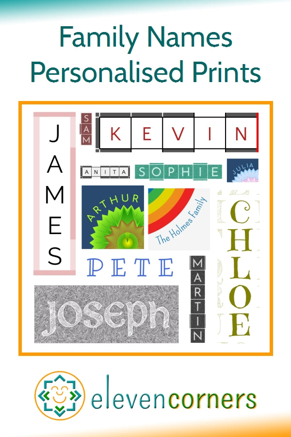 personalised family names prints