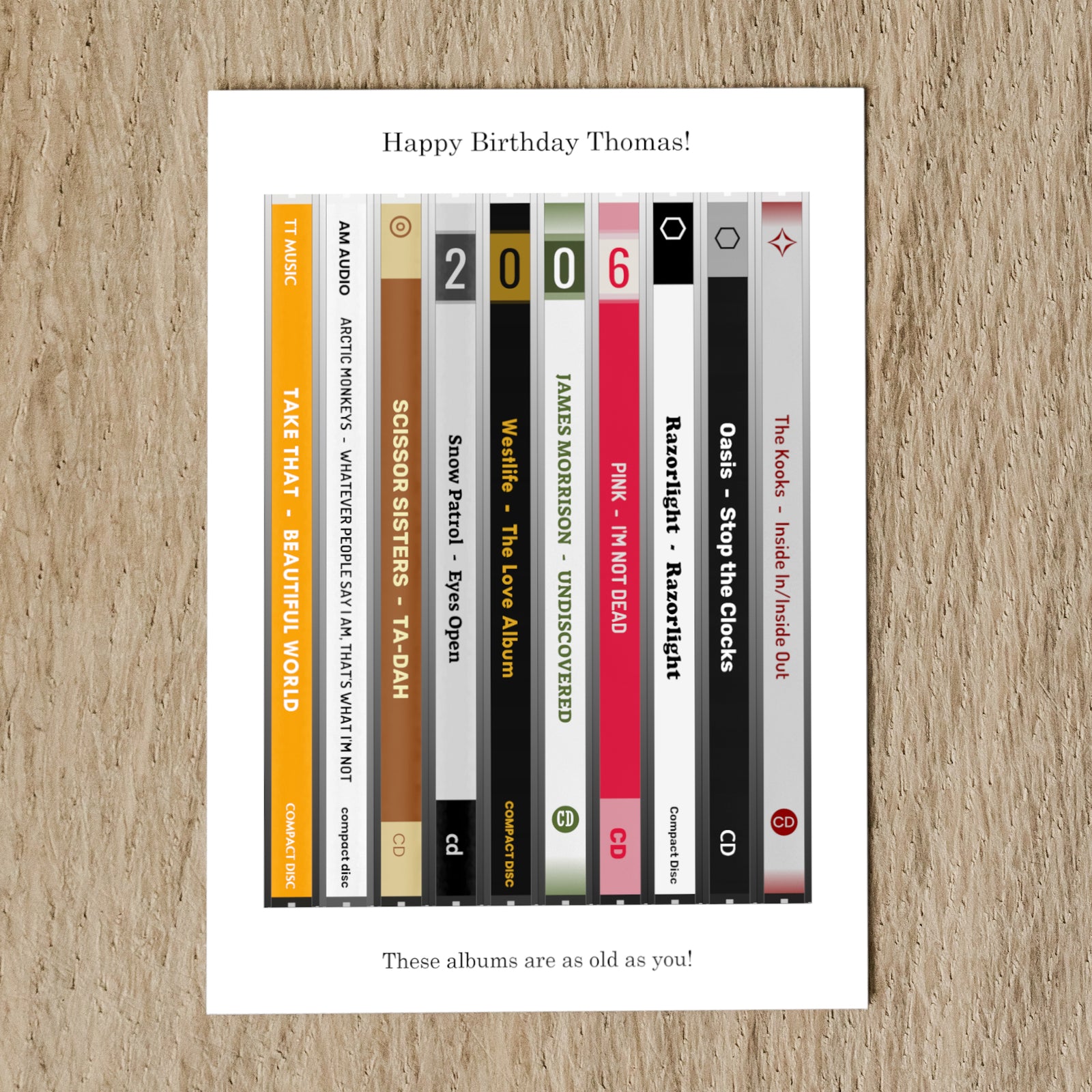 Personalised 2006 Music Birthday Card - Year You Were Born CD