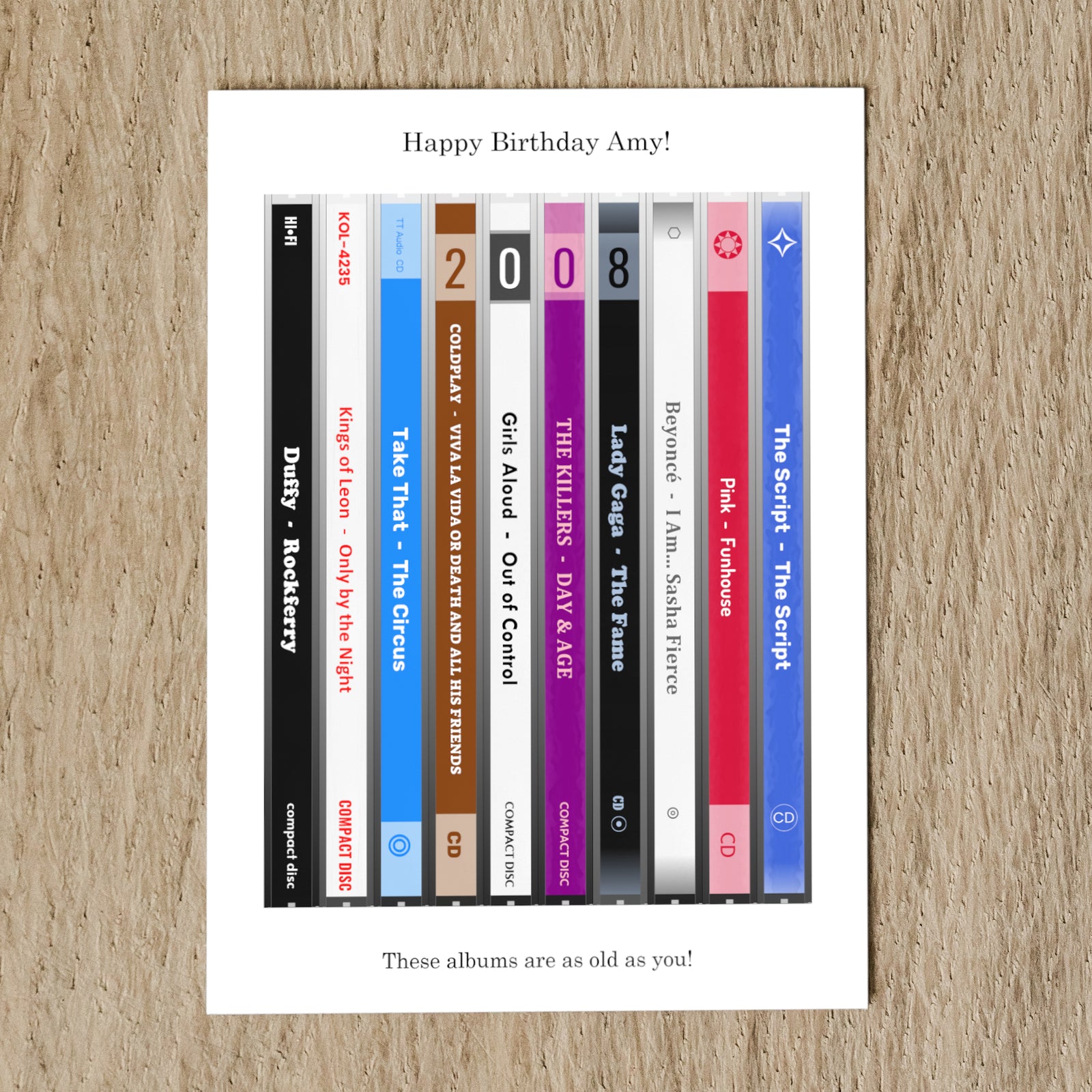 Personalised 2008 Music 18th Birthday Card - Year You Were Born CD