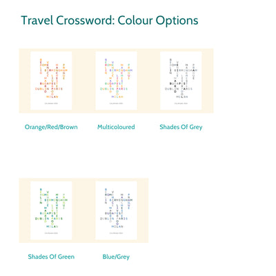 Personalised Travel Crossword Print