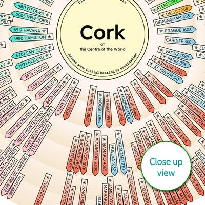 Cork City Centre Of The World Print - World Cities Toposcope