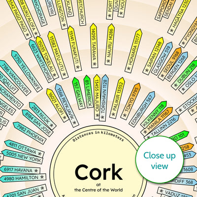Cork City Centre Of The World Print - World Cities Toposcope