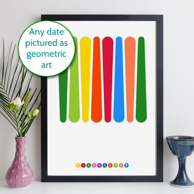 Personalised Abstract Geometric Art Special Date Print