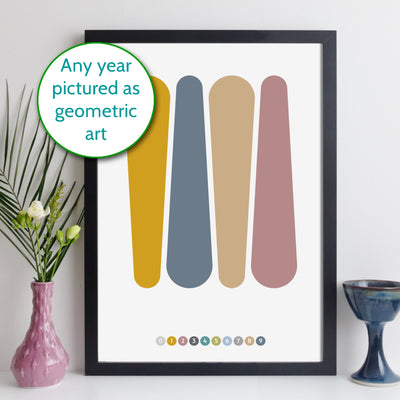 Personalised Special Year Abstract Geometric Art Print