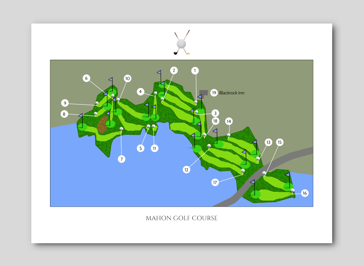 Mahon Golf Course Print Framed