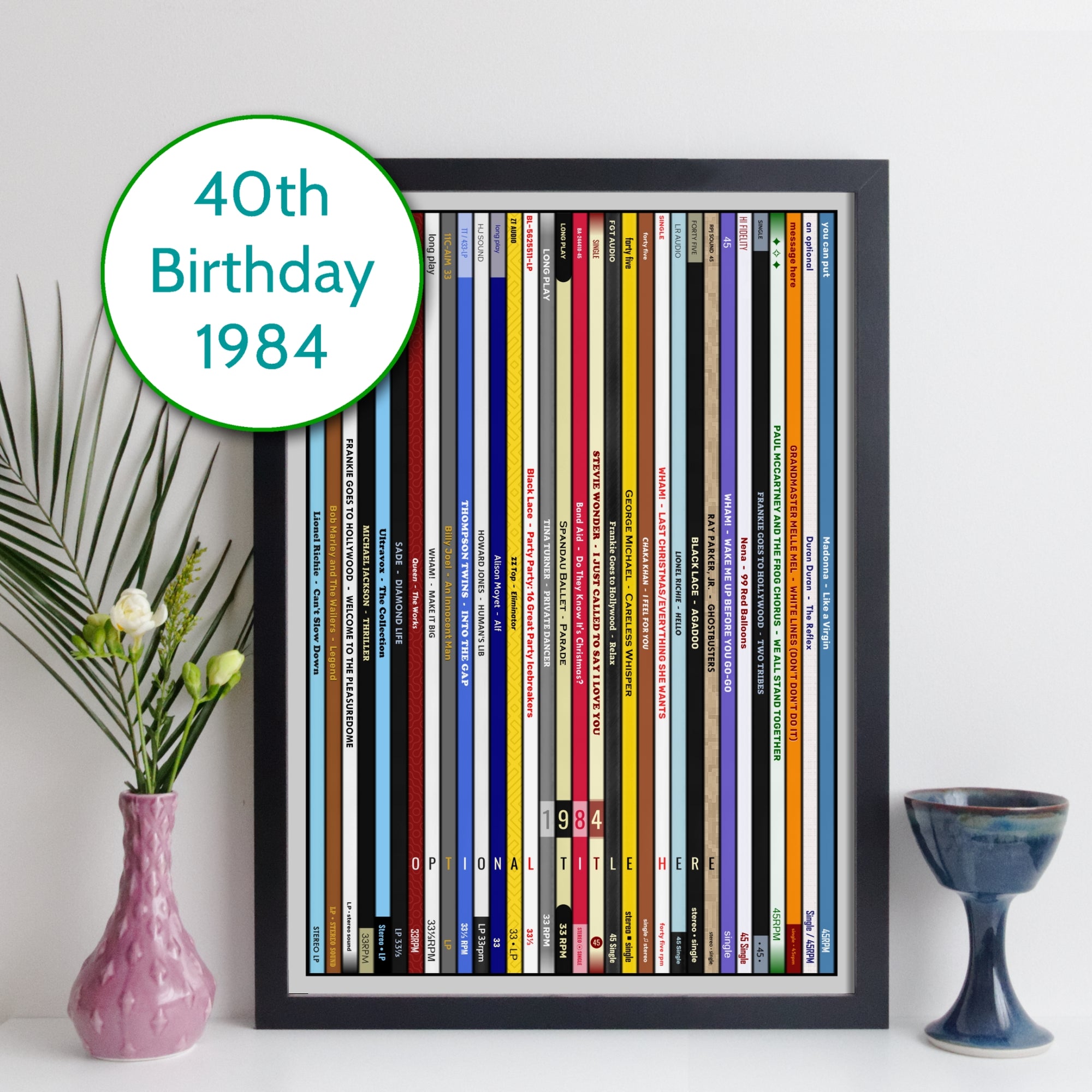 Personalised Music Print - 1984 UK Record Collection Print