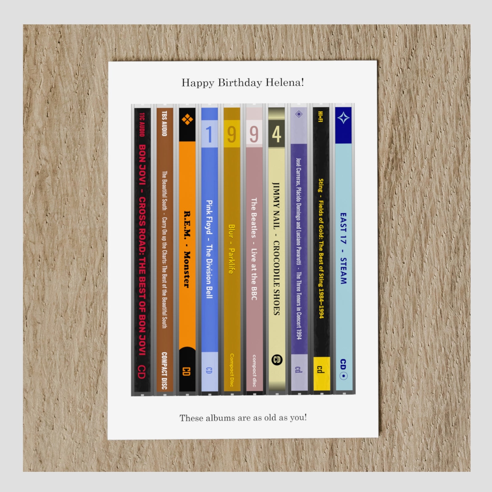 Personalised 1994 Music Birthday Card - Year You Were Born CD