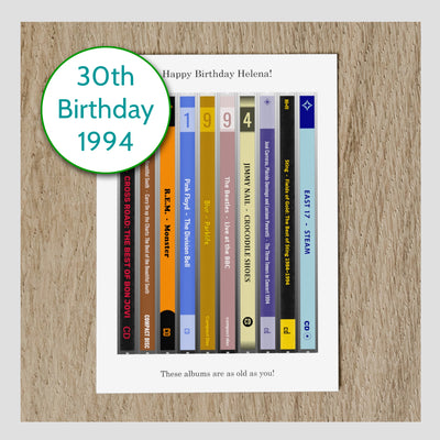 Personalised 1994 Music Birthday Card - Year You Were Born CD
