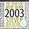 Personalised Born In 2003 Facts Print UK