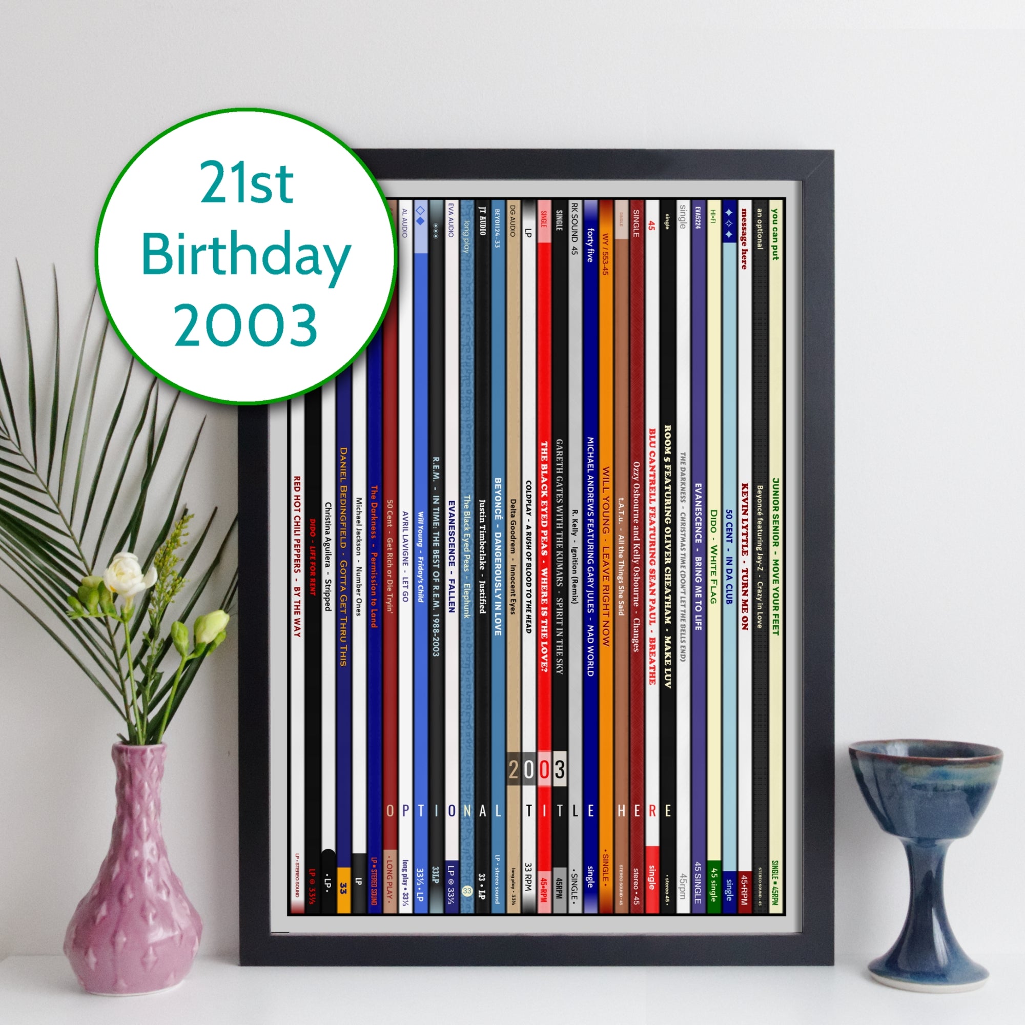 Personalised Music Print - 2003 UK Record Collection Print