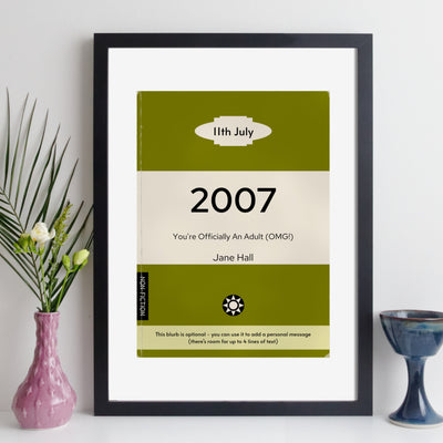 Personalised Vintage Paperback Book Cover Print  - Any Year | Any Year Birthday Gift