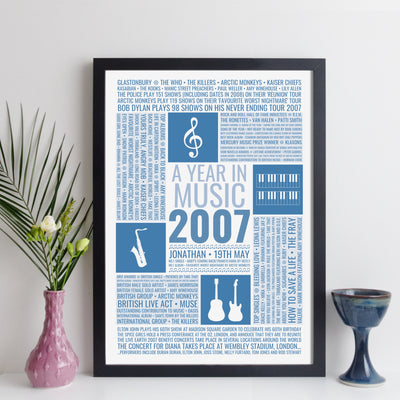 Personalised 2007 Music Facts Print - UK