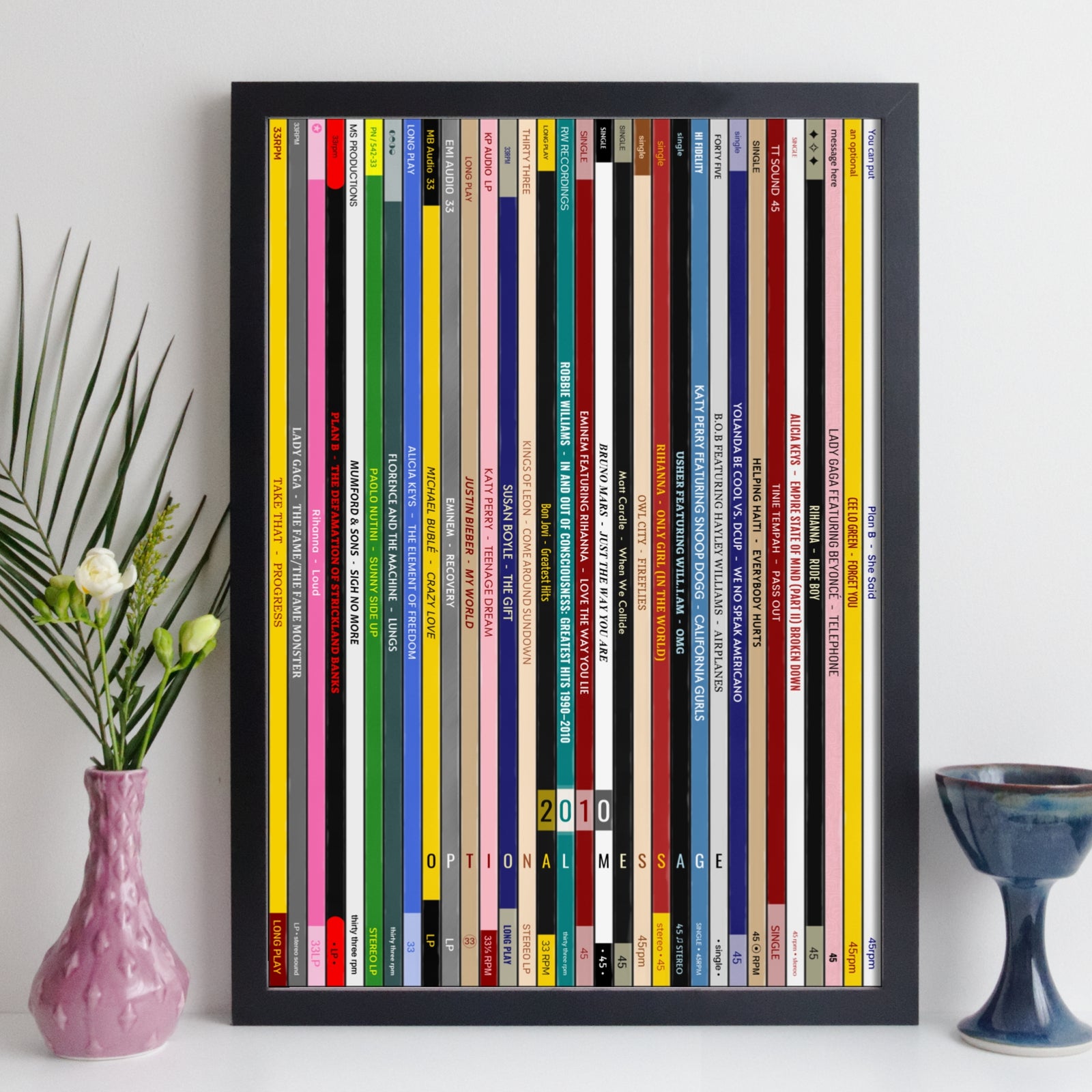 Personalised Music Print - 2010 UK Record Collection Print