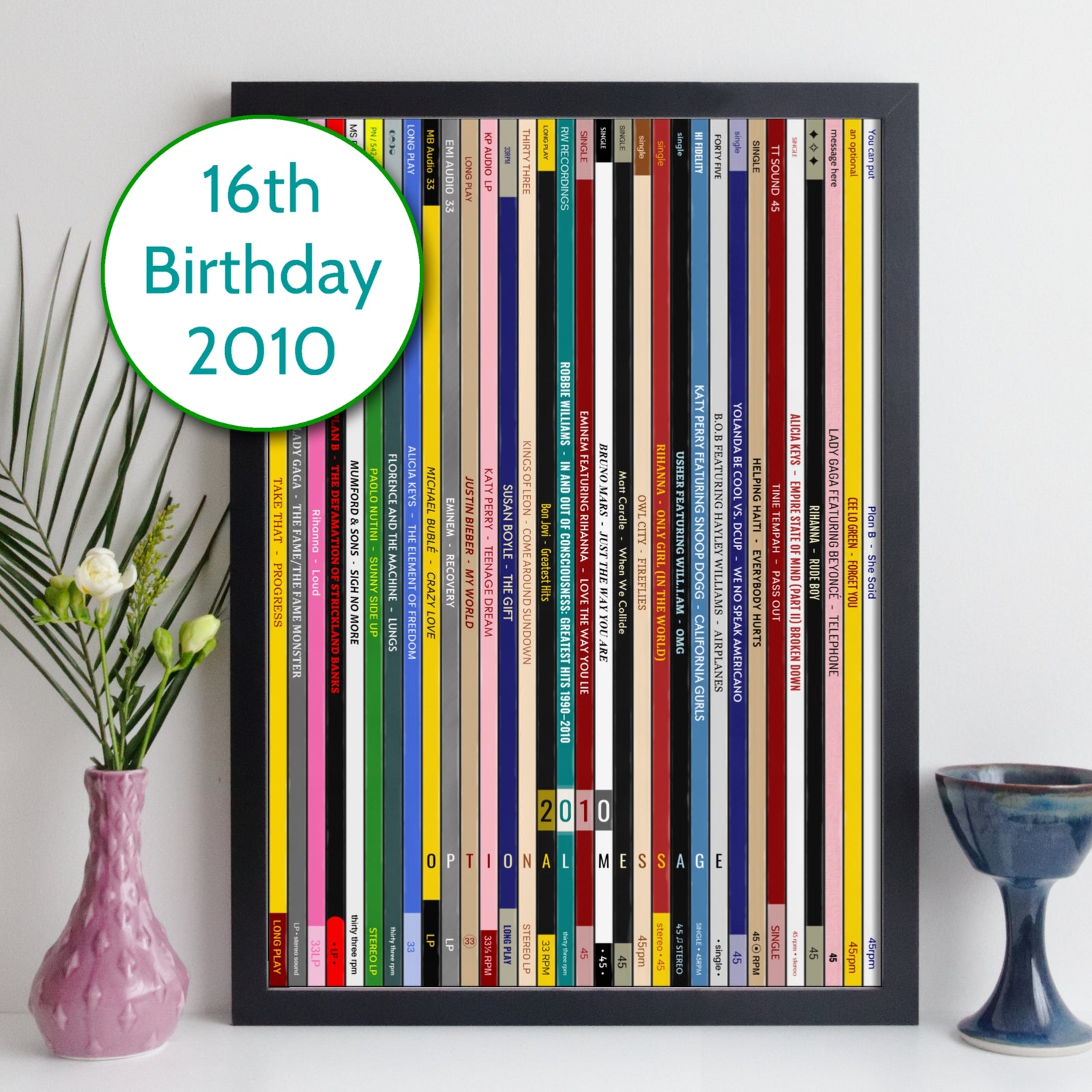 Personalised Music Print - 2010 UK Record Collection Print