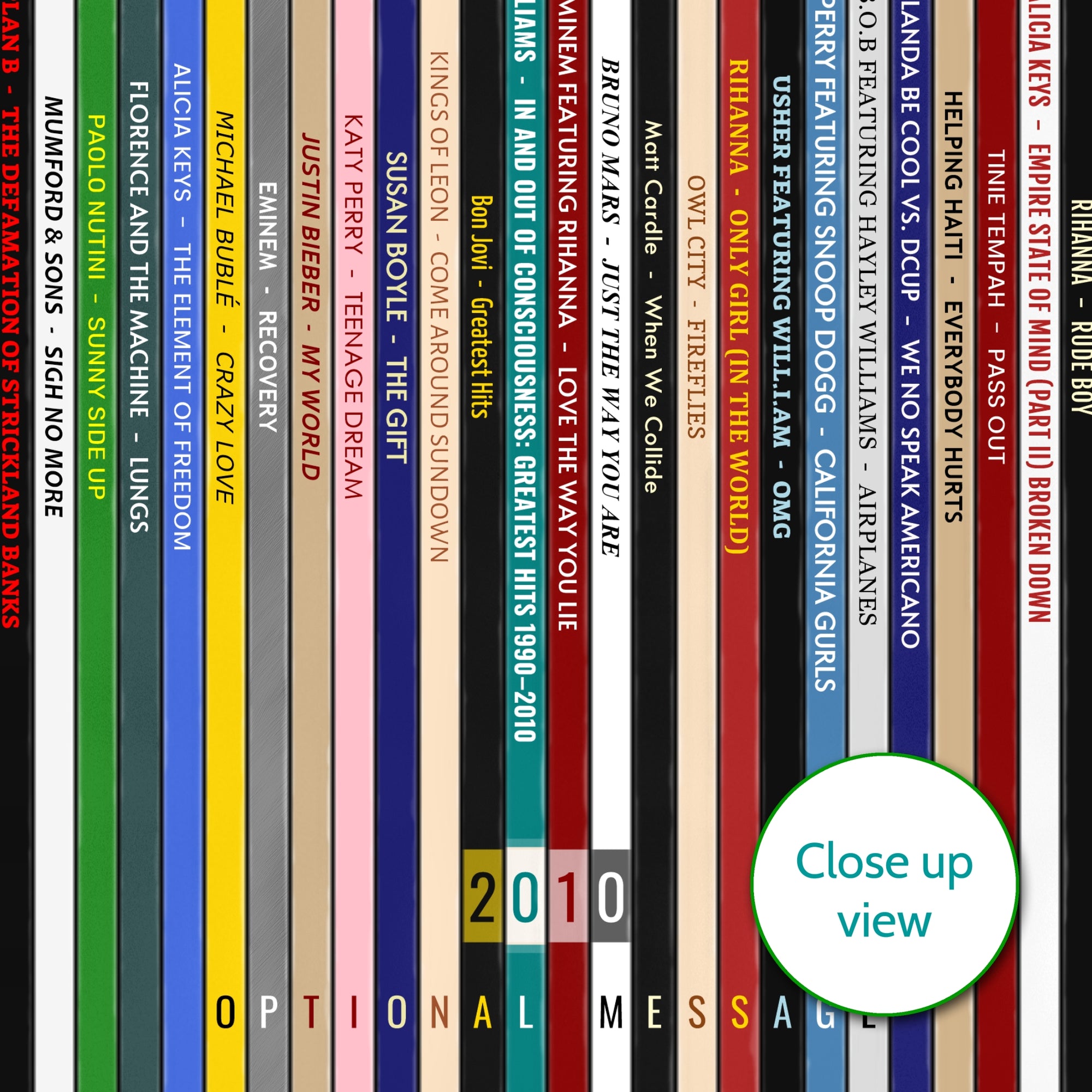 Personalised Music Print - 2010 UK Record Collection Print