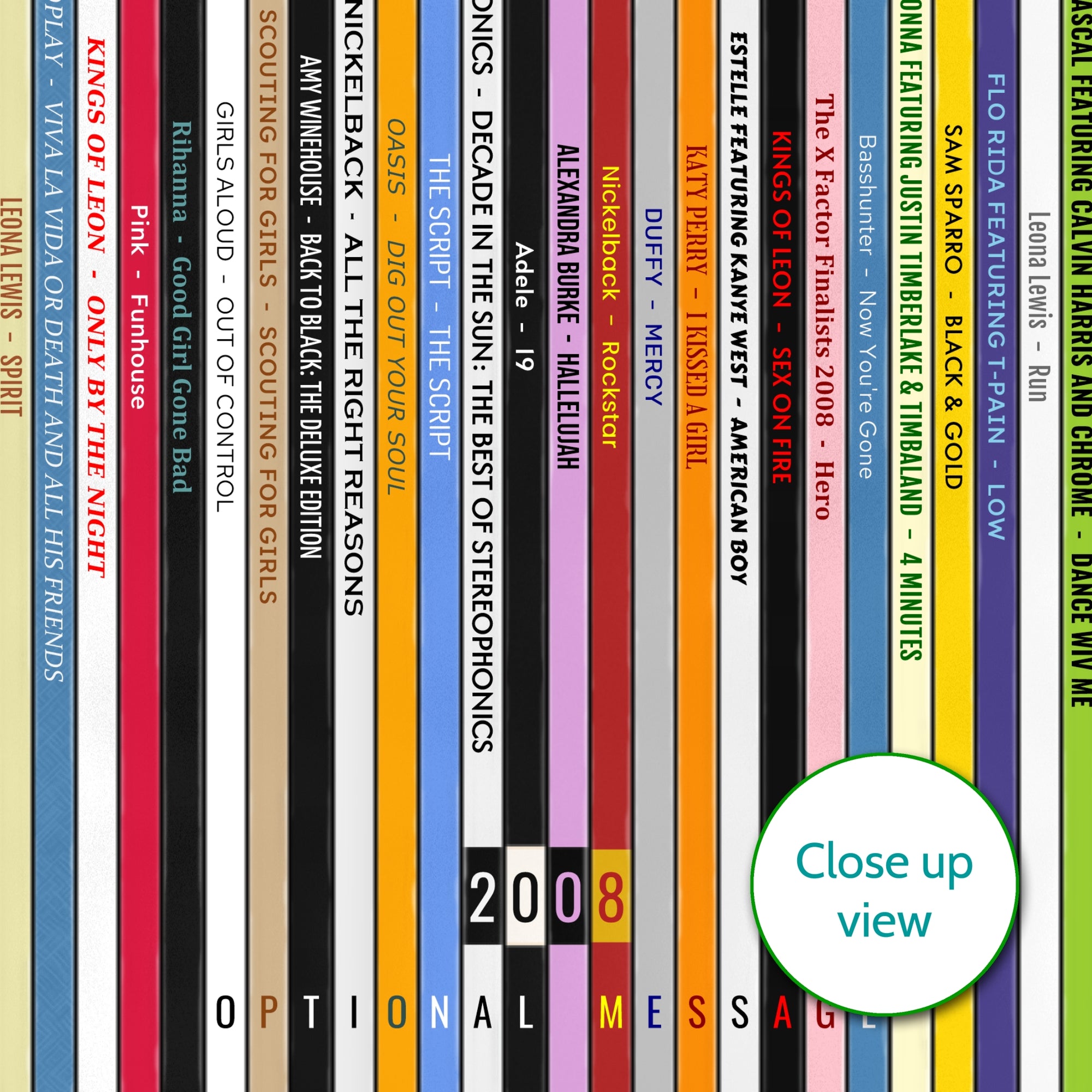 Personalised Music Print - 2008 UK Record Collection Print