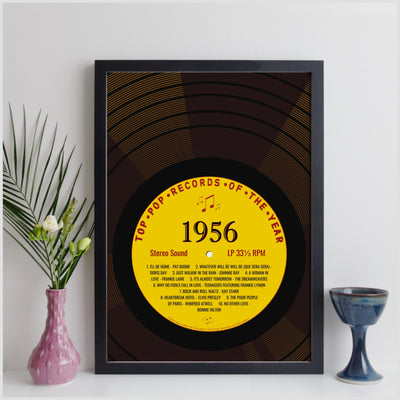 Personalised Music Print 1956 - Year You Were Born Record Label Print UK