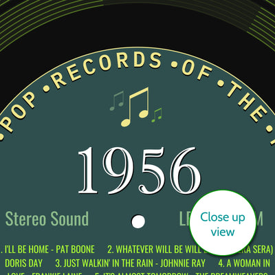 Personalised Music Print 1956 - Year You Were Born Record Label Print UK