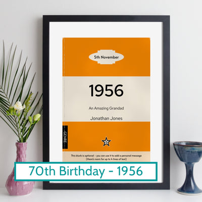 Personalised 1956 Vintage Paperback Book Cover Print | Birthday Gift