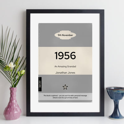Personalised 1956 Vintage Paperback Book Cover Print | Birthday Gift