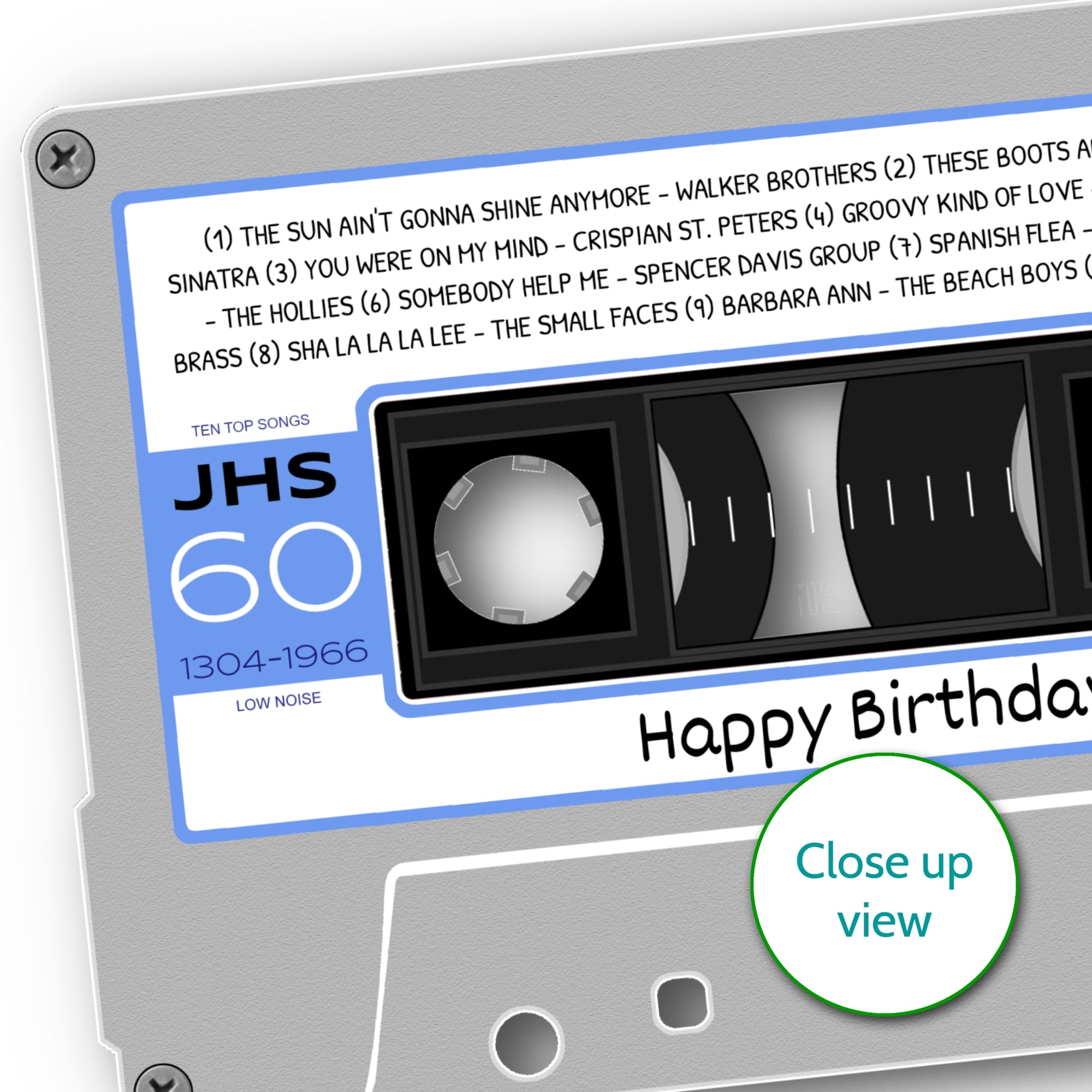 Personalised Music Print - 1966 On The Day You Were Born Cassette Tape Print UK