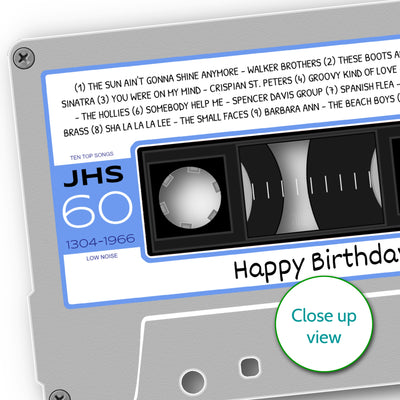 Personalised Music Print - 1966 On The Day You Were Born Cassette Tape Print UK