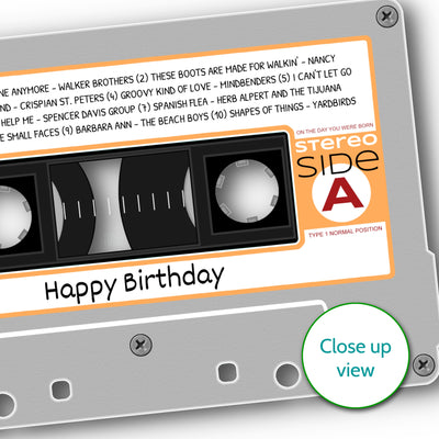 Personalised Music Print - 1966 On The Day You Were Born Cassette Tape Print UK