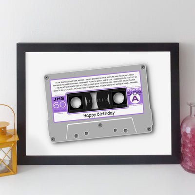 Personalised Music Print - 1966 On The Day You Were Born Cassette Tape Print UK