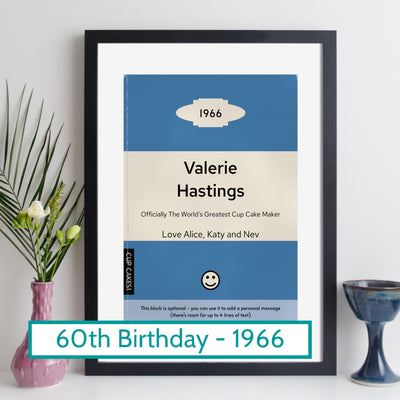 Personalised 1966 Vintage Paperback Book Cover Print | Birthday Gift