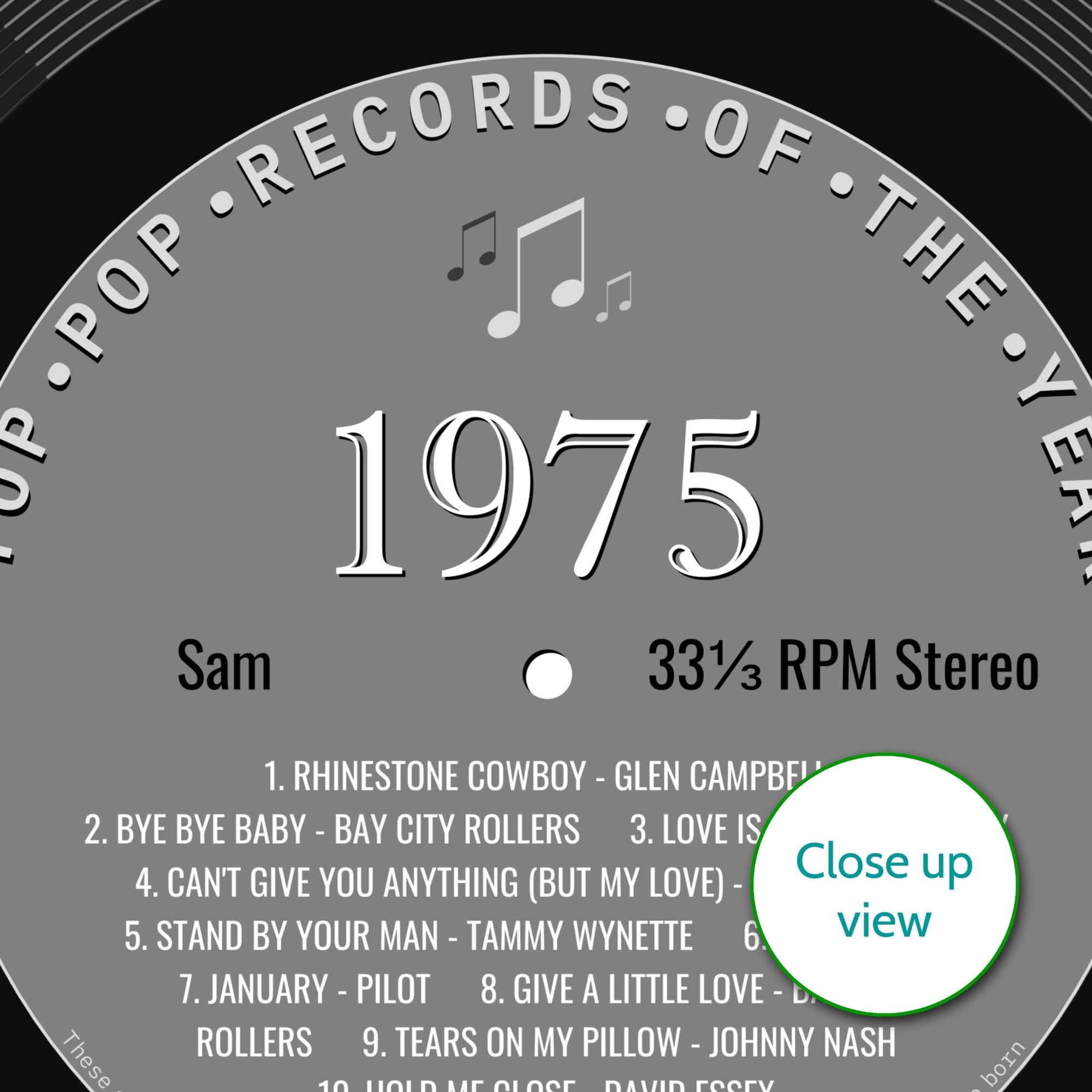 Personalised Music On The Day You Were Born Record Print - Any Date