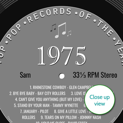 Personalised Music On The Day You Were Born Record Print - Any Date