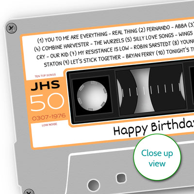 Personalised Music Print - 1976 On The Day You Were Born Cassette Tape Print UK