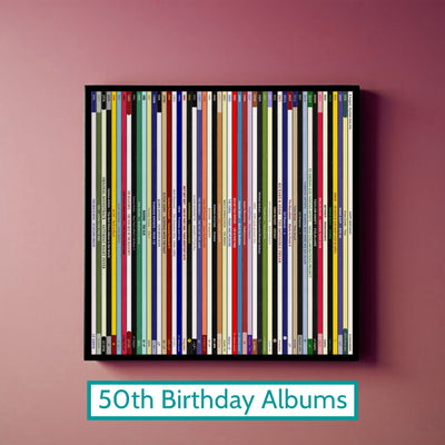 50th Birthday Gift – Every number one music album on your birthday print - Personalised 1976 print