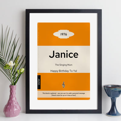 Personalised 1976 Vintage Paperback Book Cover Print | Birthday Gift