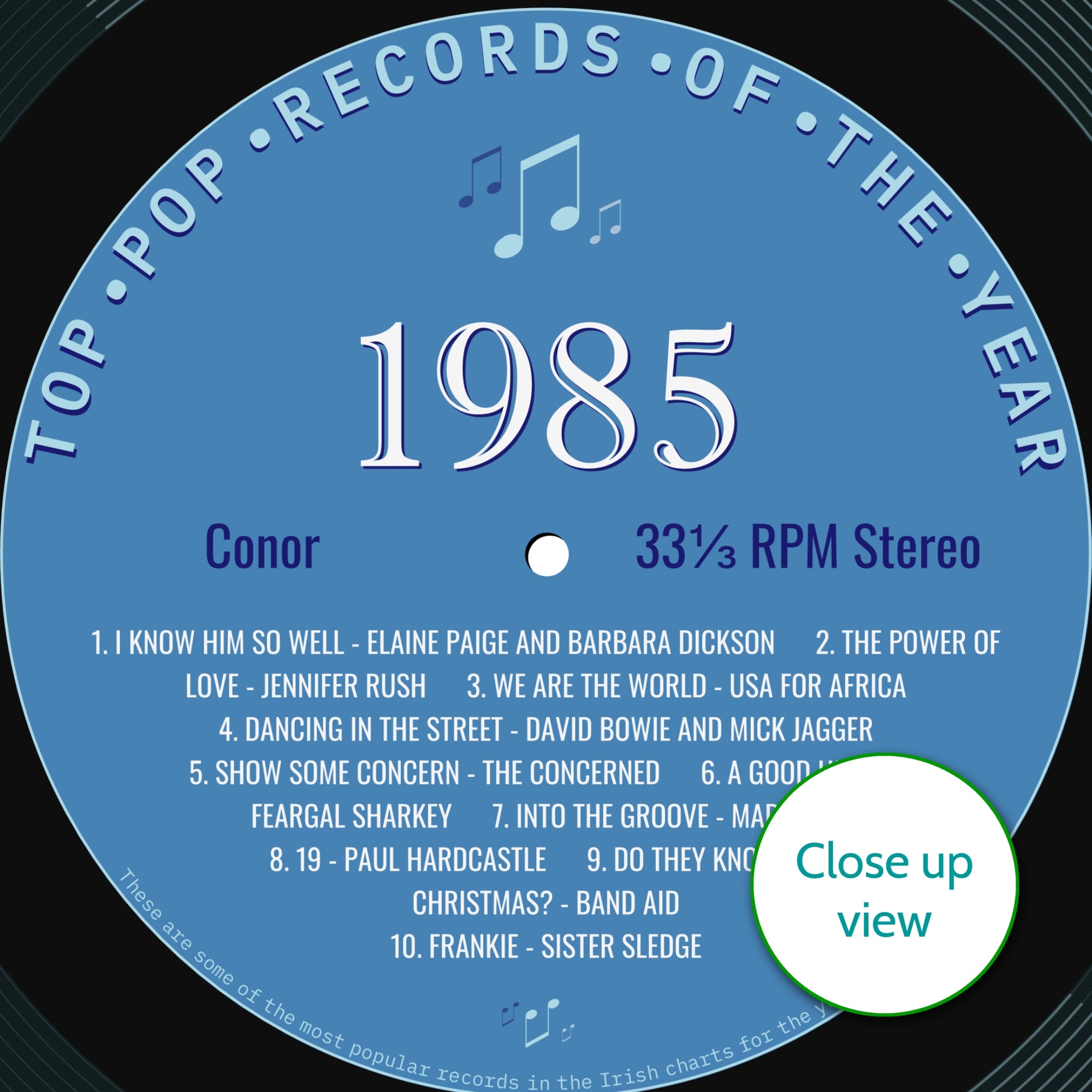 Personalised Music On The Day You Were Born Record Print - Any Date