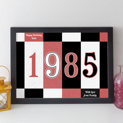 Personalised Year Print – Quirky Personalised Poster | Birth Year Print | Birthday Gift for Him or Her