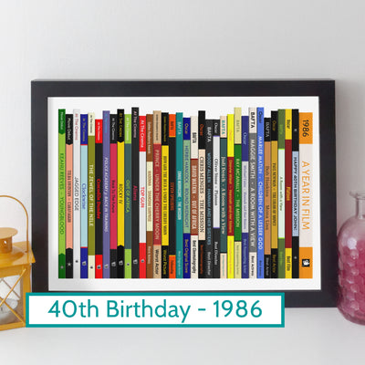 1986 Movies Print – Personalised Year of Film Gift - Year Poster - Birthday Gift