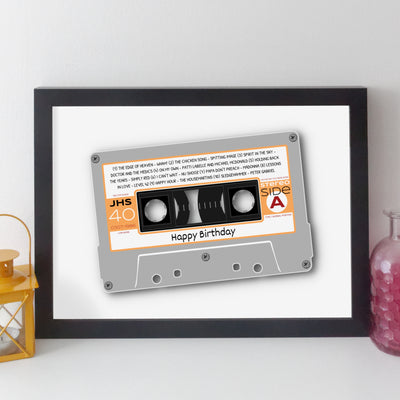 Personalised Music Print - 1986 On The Day You Were Born Cassette Tape Print UK