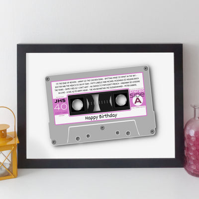 Personalised Music Print - 1986 On The Day You Were Born Cassette Tape Print UK
