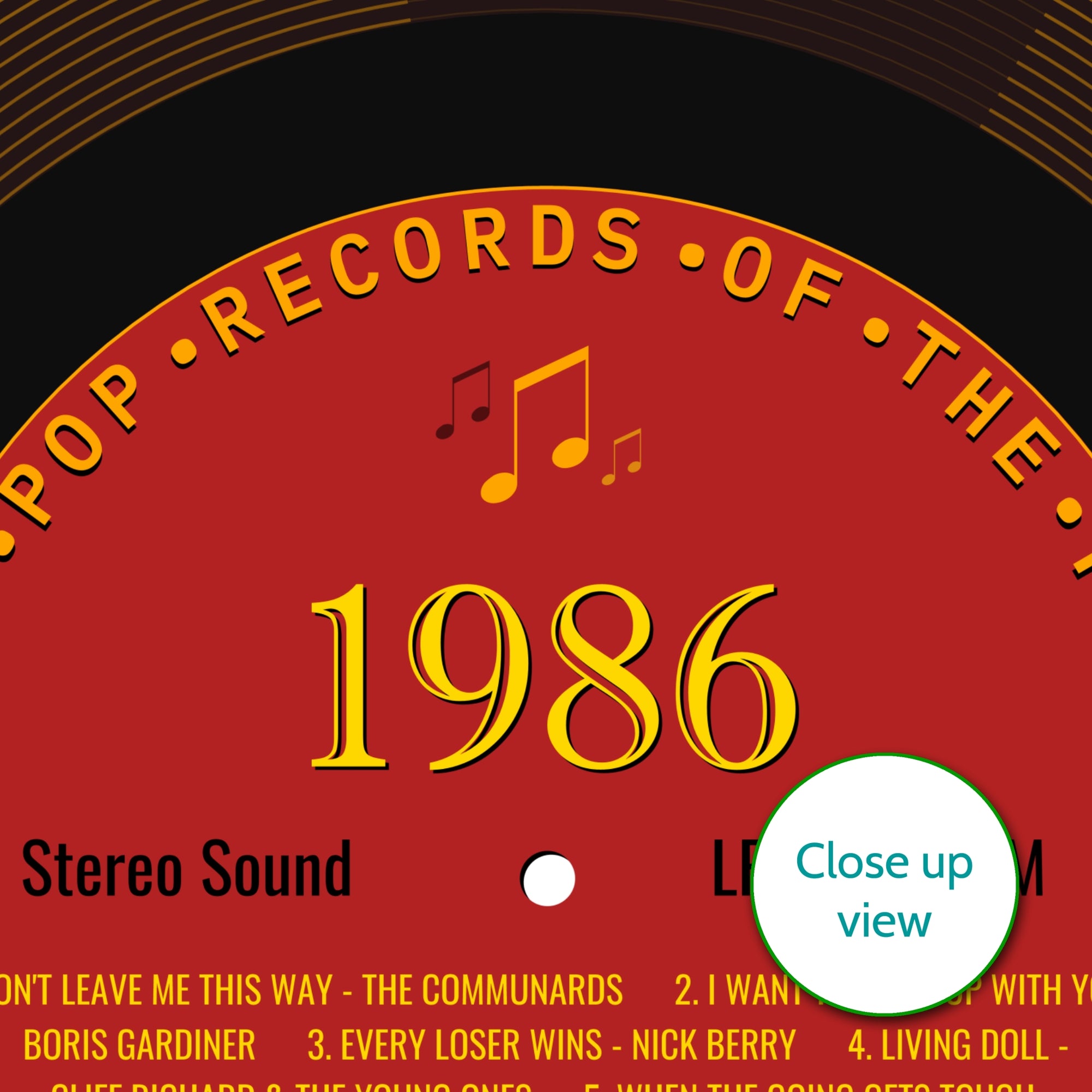 Personalised Music Print 1986 - Year You Were Born Record Label Print UK