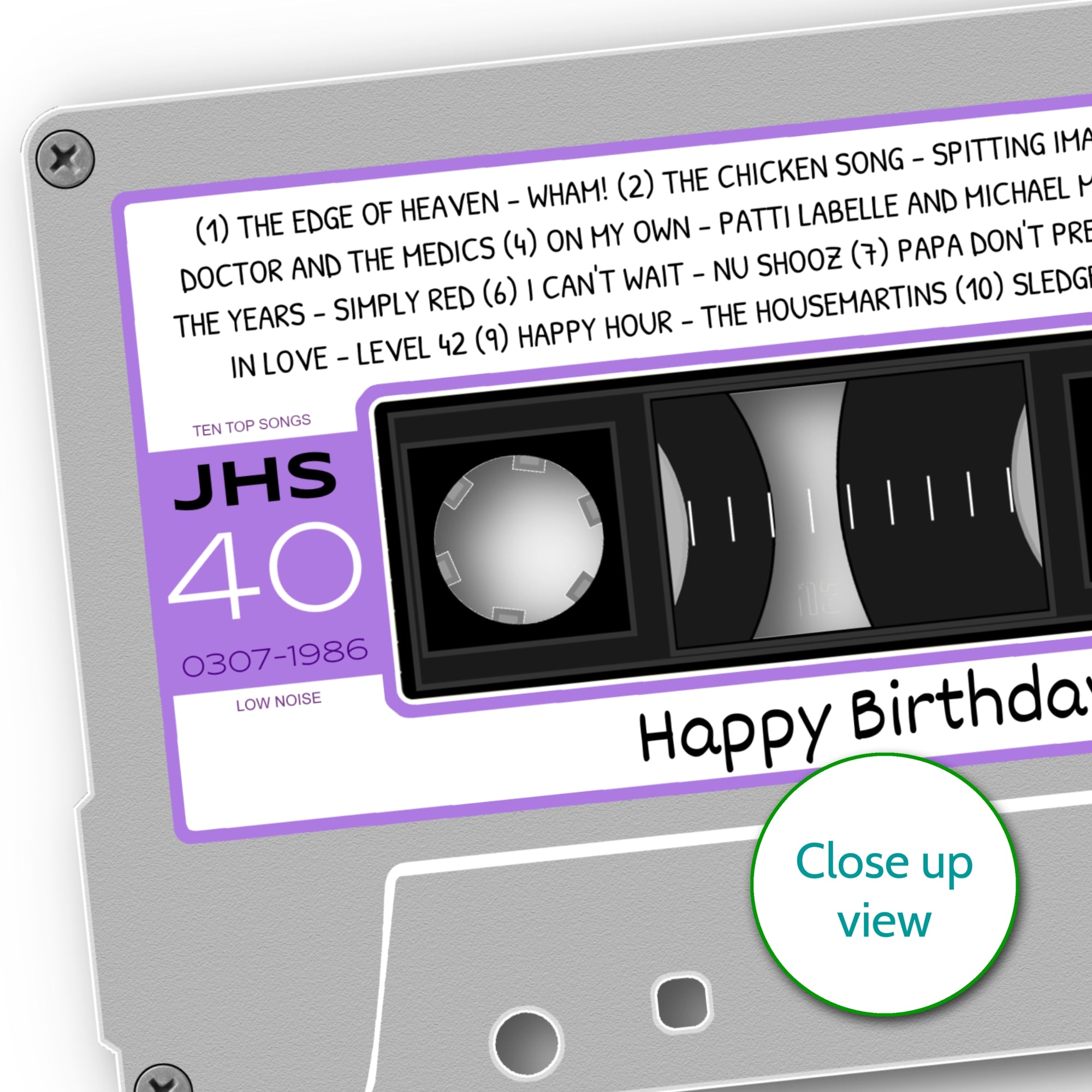 Personalised Music Print - 1986 On The Day You Were Born Cassette Tape Print UK