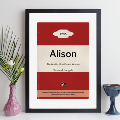 Personalised 1986 Vintage Paperback Book Cover Print | Birthday Gift