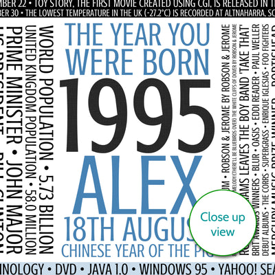 Personalised Born In 1995 Facts Print UK