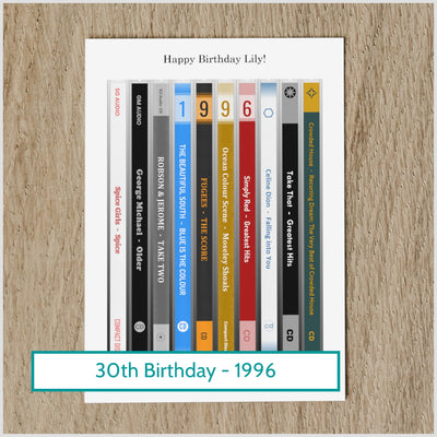 Personalised 1996 Music Birthday Card - Year You Were Born CD
