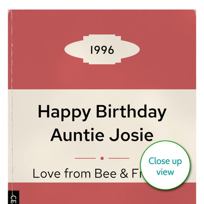 Personalised 1996 Vintage Paperback Book Cover Print | Birthday Gift