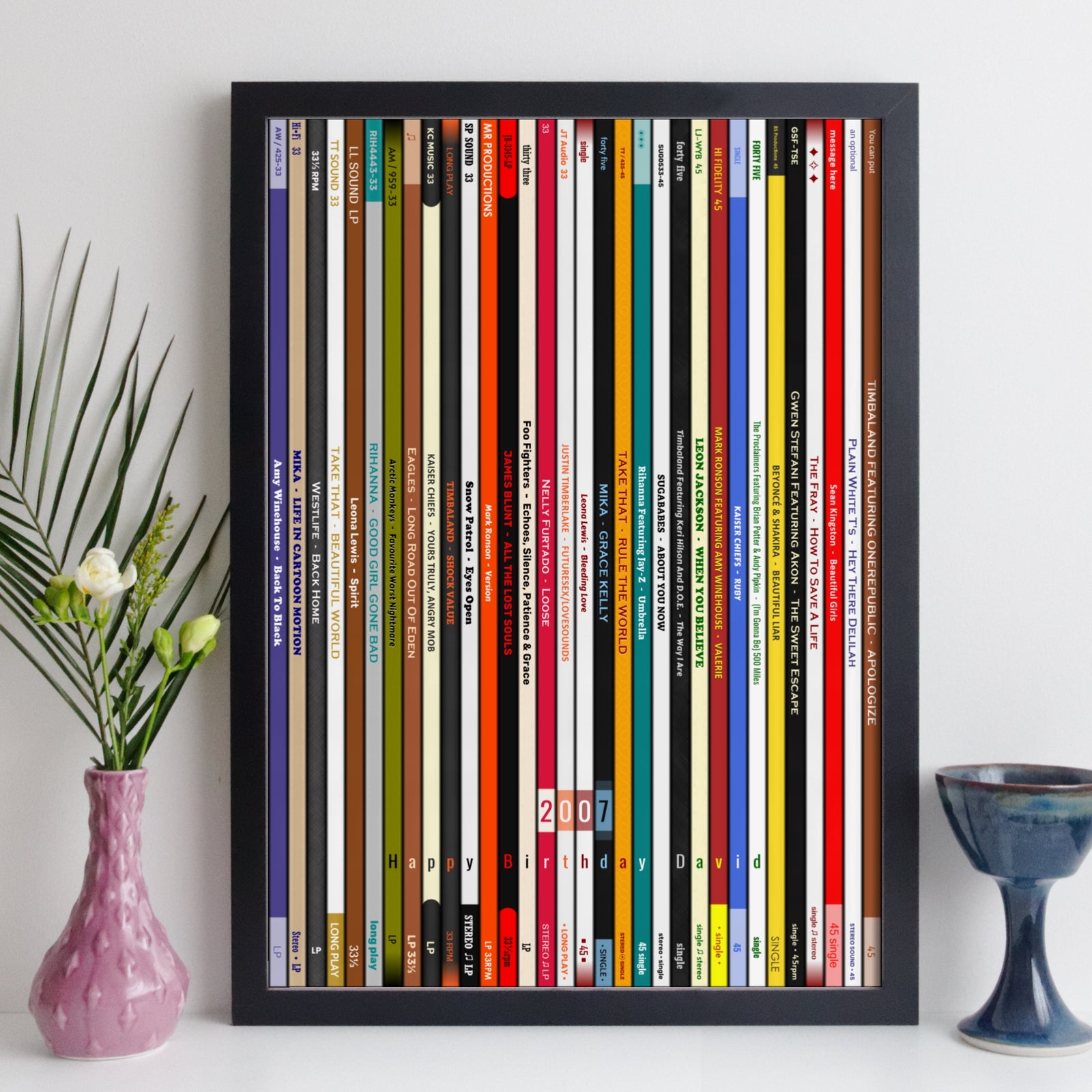 Personalised Music Print - 2007 UK Record Collection Print